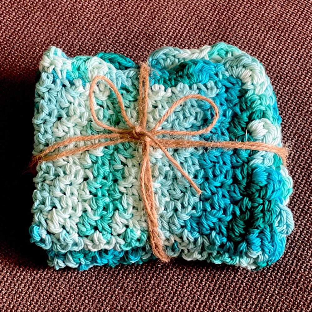 2pk 100% Cotton Crocheted Dish Rags